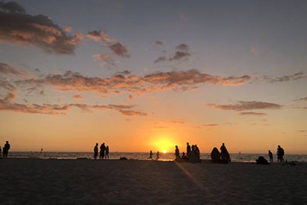 Group gathers for Golden Sunset | Long Key Vacation Rentals